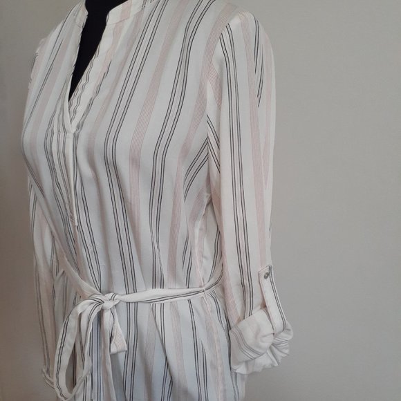 Chemisier / Tunique blanc, rose et noir rayé small Camber et Grace - Picture 4 of 10